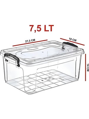 Turanyolu 7.5 Litre Kapaklı Dikdörtgen Saklama Kutusu – Mutfak ve Ev Düzeni
