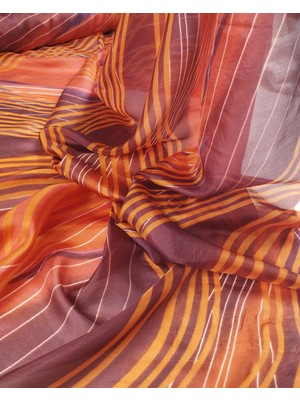 Kumaş Parça %100 Ipek Mor Turuncu Renklerde Kumaş En: 135 cm