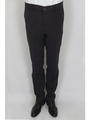 Toricelli Fistan Store Erkek Kahverengi Rahat Kalıp Yandan Cep Boru Paça Battal Kışlık Keten Pantolon