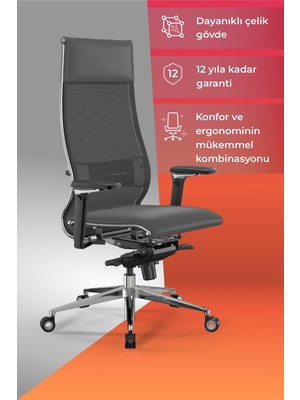 Metta Samurai Ergonomik Koltuk | Bel Destekli, Tekerlekli, Yükseklik Ayarlı, Yönetici Koltuğu -506.F.1.62