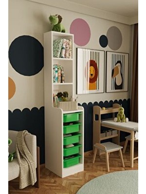Remaks Lisano 5 Sepet Çok Amaçlı Oyuncak Dolabı Yeşil