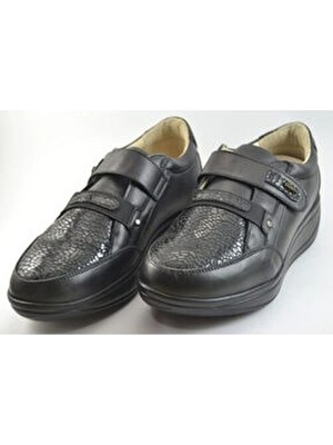 Dr.Comfort Dr. Comfort 5015 Siyah Hakiki Deri Cırtlı Ortopedik Diyabetik Anne Ayakkabı