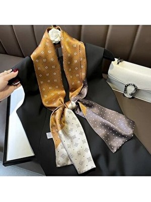 Özel Desenli Atkılar Hardal ve Gri Desenli