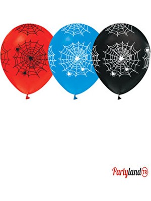 Partylandtr Spider Spiderman Örümcek Adam Temalı Baskılı Balon 10 Adet
