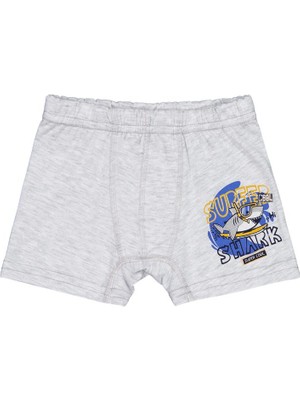 DomiKids Shark 2'li Boxer 4 - 5 Yaş Erkek Çocuk Örme Kumaş Mat Beyaz 13'lü Paket İçeriği