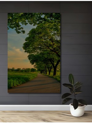 Teona Ahşap Yeşilin Büyüsü Ahşap Dekoratif Tablo Yağlı Boya Görünümlü Dikdörtgen Tablo