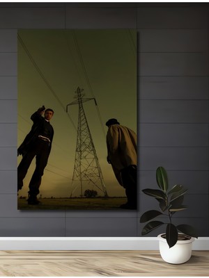 Teona Ahşap Karakalem Görünümlü Gerilim Sahnesi Ahşap Dekoratif Tablo Dikdörtgen Tablo