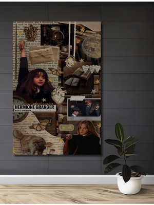 Teona Ahşap Hermione Granger Sihirli Ruh Hali Yağlı Boya Görünümlü Dekoratif Ahşap Tablo Dikdörtgen Tablo