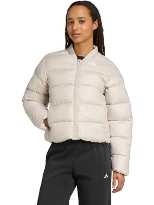 Adidas Essentials Synthetic Down Puffer Kadın Bej  Dik Yaka Kaz Tüyü Mont