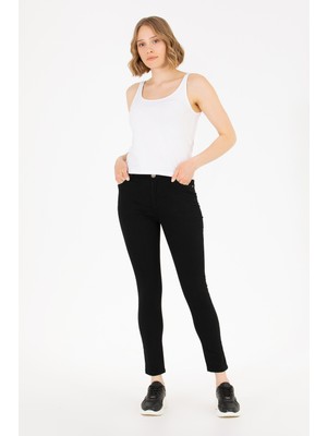 U.S. Polo Assn. Kadın Siyah Pantolon (Kanvas-Chino) 50263208-VR046