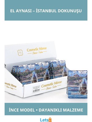 Letsii Taşlı Istanbul Tasarımı Şık Ince El Aynası