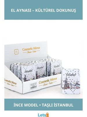 Letsii Taşlı Ince Model Istanbul Tasarım El Aynası