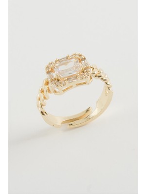 Gümüş Takıcım Baget Zirkon Taşlı Yüzük