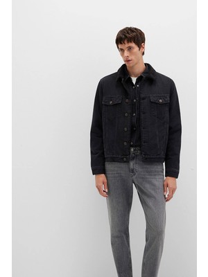 Mavi Erkek Zander Classic Denim Suni Kürklü Jean Ceket M0111214 Black