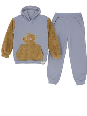 Modanino Erkek Çocuk Welsoft Kumaş 2'li Takım (Kapüşonlu Sweat+Polar Alt) 12377