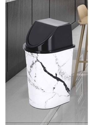 Turanyolu Dekoratif Mermer Görünümlü Çöp Kovası – Estetik ve Fonksiyonel