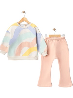 BeU Kids 440947 Kız Çocuk 3 Iplik Rainbow Soft Eşofman Takımı