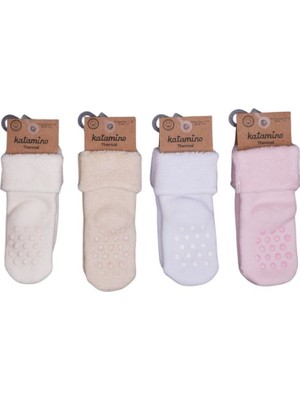 Katamino Beru Katlamalı Absli Kız Bebek Havlu Soket Çorap K42260 Asorti