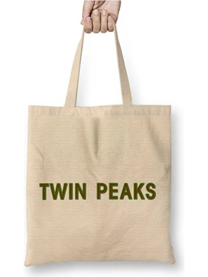 Toyaso Twin Peaks Logo Plain Bez Çanta Uzun Saplı Alışveriş Çantası Plaj Çantası