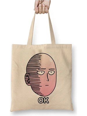 Toyaso Anime Manga One Punch Man Ok Bez Çanta Uzun Saplı Alışveriş Çantası Plaj Çantası