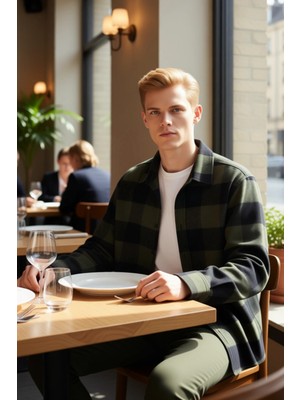 FRM Erkek Haki Oduncu Gömleği Regular Fit Ekose Desenli Fonksiyonel Dayanıklı Kaliteli Estetik