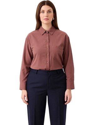 Ersefa Kadın Dokuma Gömlek Rahat Kalıp Uzun Kol Günlük Şıklık ve Konforlu Bir Deneyim Fonksiyonel