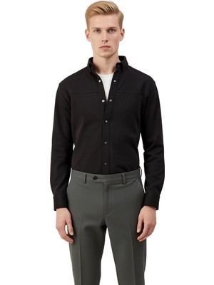 Ersefa Erkek Dokulu Uzun Kollu Regular Fit Gömlek Çağdaş Stili ve Günlük Konforu Birleştirir Spor