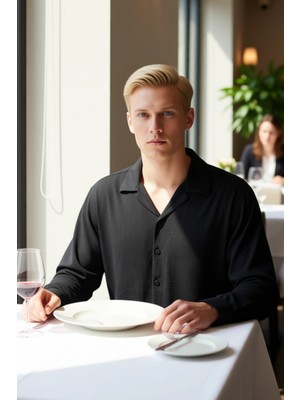 FRM Erkek Regular Fit Apaş Yaka Gömlek Fonksiyonel Dayanıklı Kaliteli Konforlu Estetik Premium