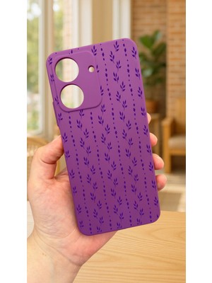 Vip Case Redmi 13C-MINI Sarmaşık Çiçek Desenli Lansman Kamera Korumalı Yumuşak Silikon Rubber Kılıf