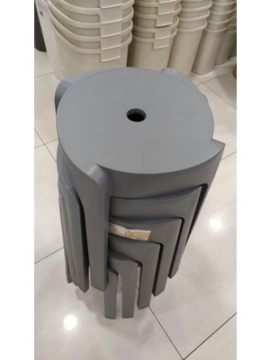 Tuffex  6 Adet Exclusive Kalite Ultra Dayanıklı Modern Tasarım Kırılmaz Tabure - Latte