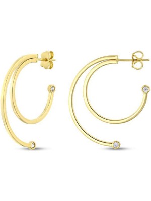 Assos Pırlanta Altın Tasarım Küpe - 14K