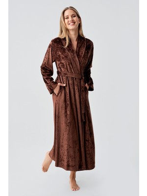 Artış Collection Uzun Kollu Esnek Kadife Viskon Sabahlık 25100