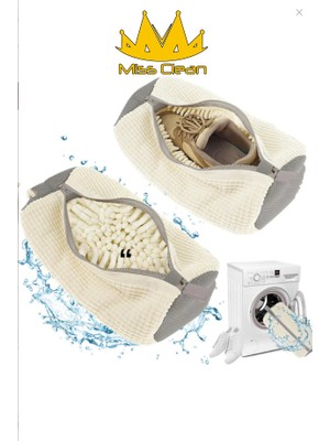 Ayakkabı Yıkama Çantası Özel Makarna Kumaş Fermuarlı Büyük Boy Mikrofiber Beyaz Renk