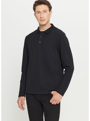 Altınyıldız Classics Polo Yaka Siyah Erkek Sweatshırt ACE052261086_SYH