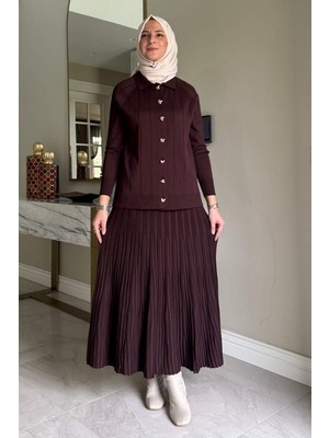 Rabia Şamlı Yonca Triko Takım Acı Kahve