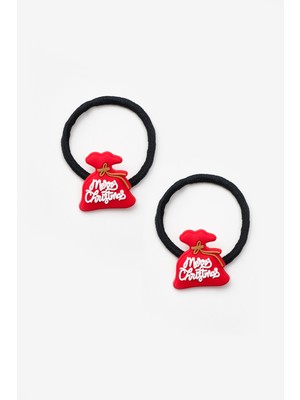 Le Mabelle Kırmızı Çanta Figürlü Kız Çocuk Yılbaşı Lastik Toka Set