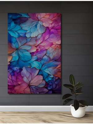 Teona Ahşap Renkli Çiçekler Yağlı Boya Görünümlü Ahşap Dekoratif Tablo Dikdörtgen Tablo