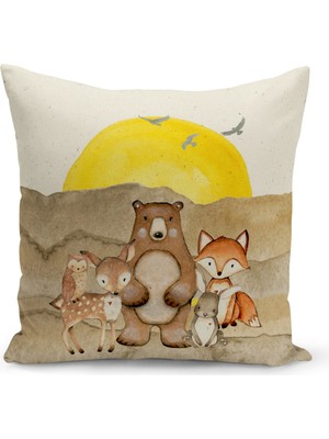 Filamente Çocuk Bebek Odası Dijital Baskılı Kırlent Kılıfı