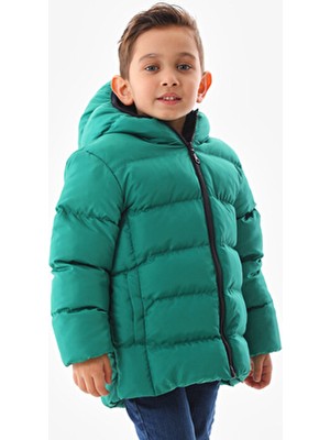 Unisex Çocuk Su ve Rüzgar Geçirmez, Iç Polar, Kapüşonlu, Cepli, Kışlık, Şişme Mont & Kaban RB-400