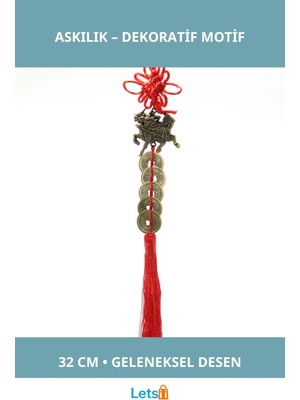 Letsii 32 cm Şans Sembolü ile Metal Askılık Bereket ve Dekorasyon Aksesuarı