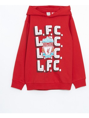 Lc Waikiki Yeni Sezon Kapüşonlu Liverpool Baskılı Erkek Çocuk Sweatshirt