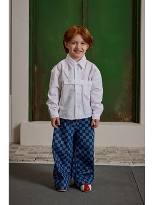 Fahhar Kids Oversize Oxford Gömlek Ekru