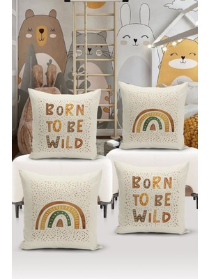 Filamente 4'lü Kırlent Kılıf Seti Çocuk Bebek Odası Dijital Baskılı