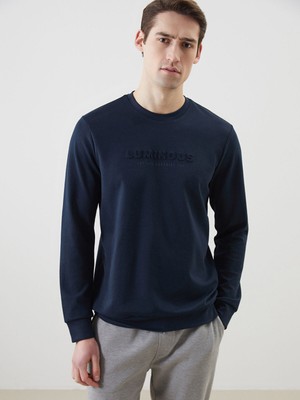 Lc Waikiki Yeni Sezon Bisiklet Yaka Uzun Kollu Baskılı Erkek Sweatshirt