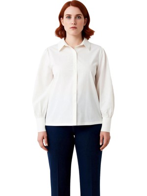 Ersefa Kadın Dokuma Pamuklu Balon Kol Gömlek Fonksiyonel Dayanıklı Kaliteli Konforlu Estetik Spor