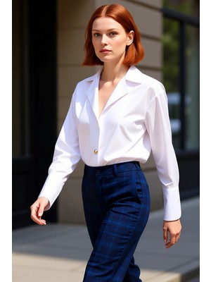 PayBuy Kadın Oversize Kesim Gümüş Düğmeli Uzun Kollu Düz Gömlek Günlük ve Şık Kombinler Dayanıklı