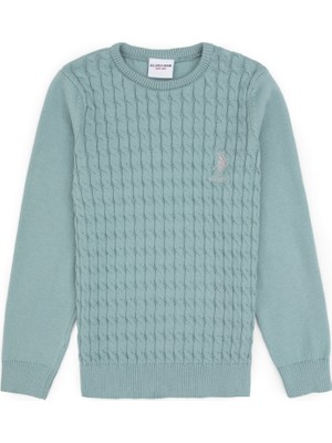 U.S. Polo Assn. Kız Çocuk Mint Bisiklet Yaka Basic Kazak 50313060-VR090
