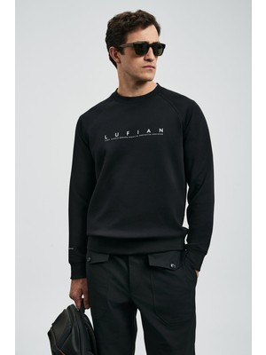 Lufian Erkek Cooper Siyah Sweatshirt Comfort Fit Uzun Kollu Trend Tasarım