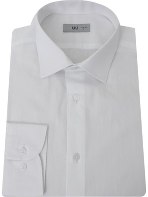 Uki Beyaz Slim Fit Uzun Kol Gömlek