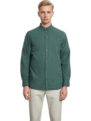 Ersefa Unisex Günlük Stilin Vazgeçilmezi Regular Fit Pamuklu Keten Görünümlü Gömlek Fonksiyonel Şık